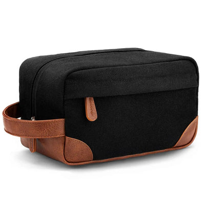 Solid Color Canvas Zipper Cosmetic Bag For Men