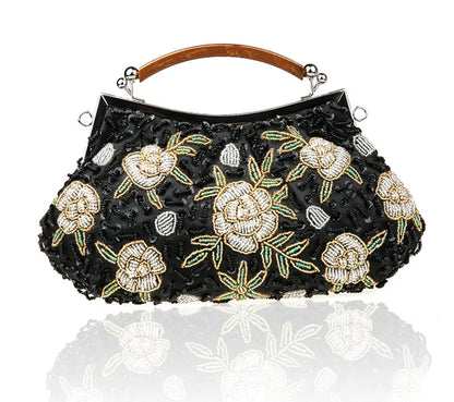 Polyester Flower Beading Pillow Shape Evening Bags