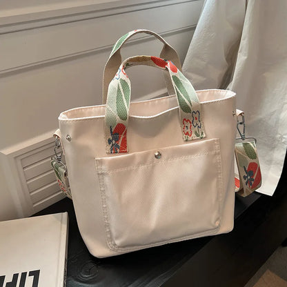 Women's Large Cloth Solid Color Sports Square Zipper Shoulder Bag Handbag