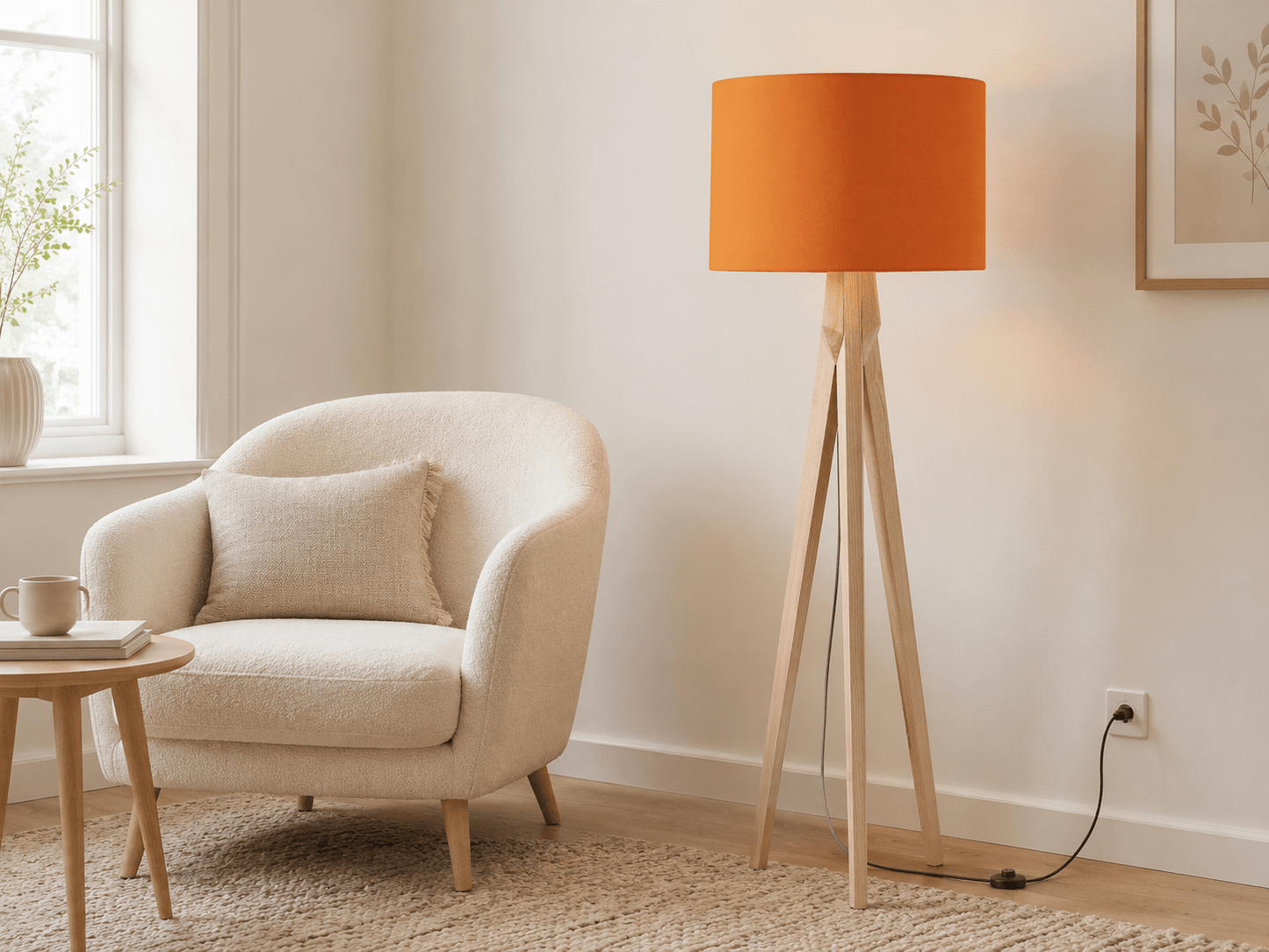 Plain Burnt Orange Lampshade – Handmade UK Ceiling or Table Lamp Shade | Made to Order