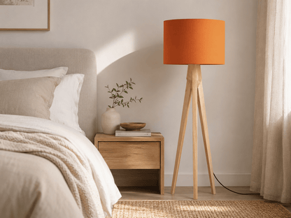 Plain Burnt Orange Lampshade – Handmade UK Ceiling or Table Lamp Shade | Made to Order