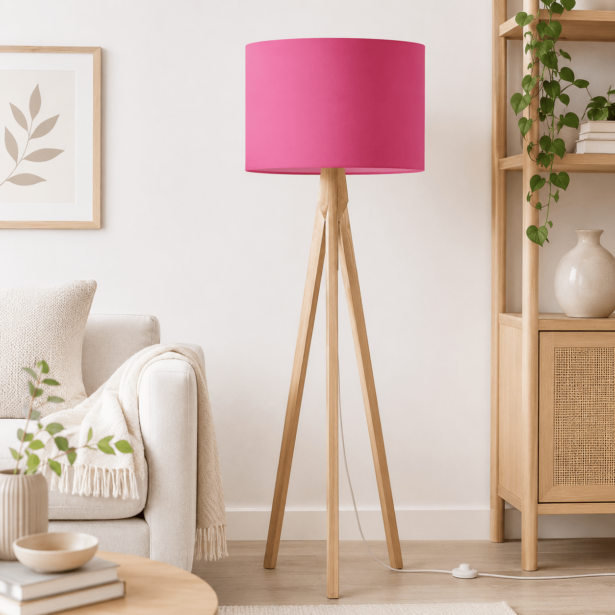 Plain Cerise Pink Lampshade, Ceiling or Table Lamp Shade