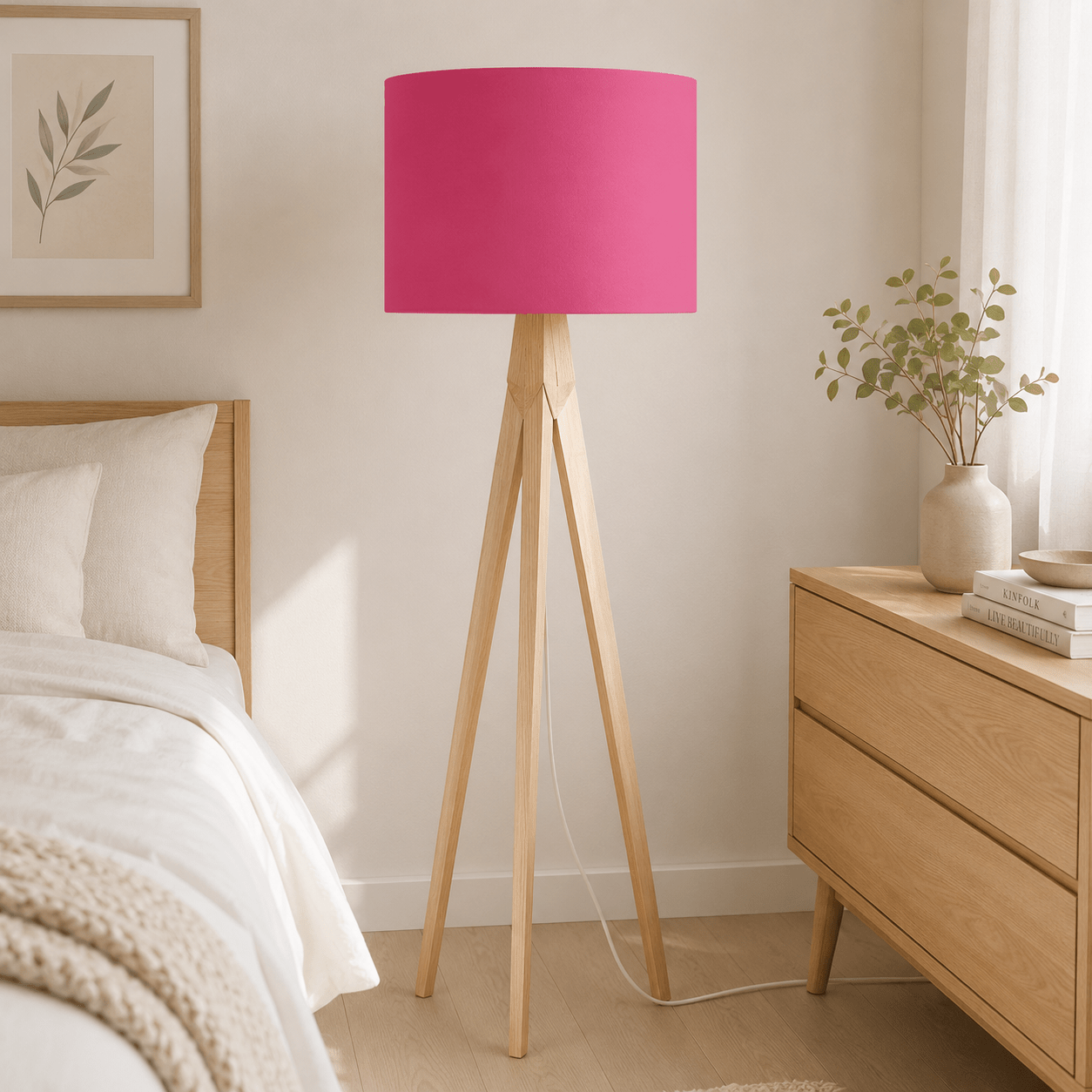 Plain Cerise Pink Lampshade, Ceiling or Table Lamp Shade