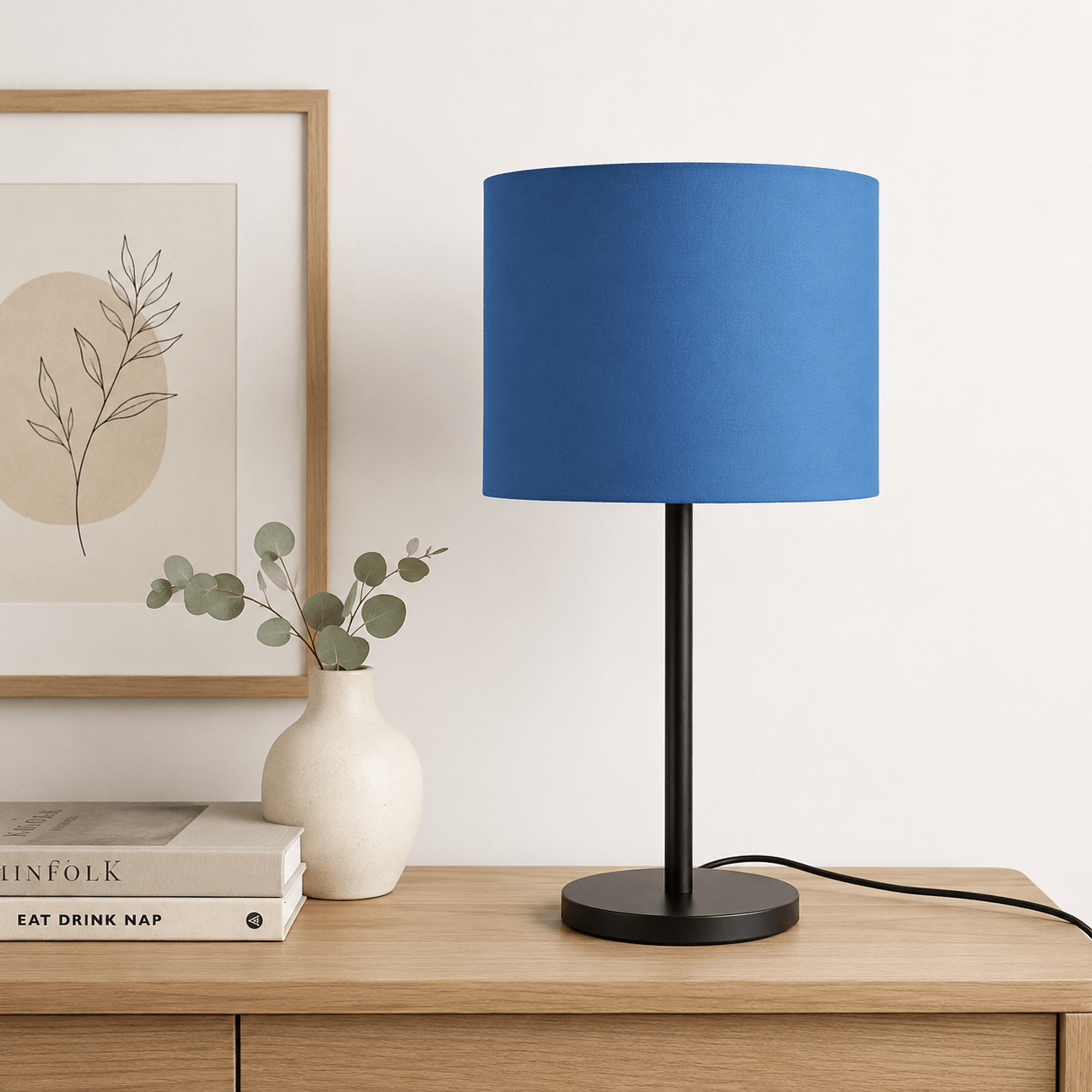 Plain Cobalt Blue Lampshade, Ceiling or Table Lamp Shade