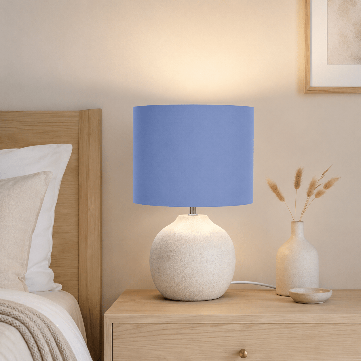 Plain Cornflower Blue Lampshade, Ceiling or Table Lamp Shade