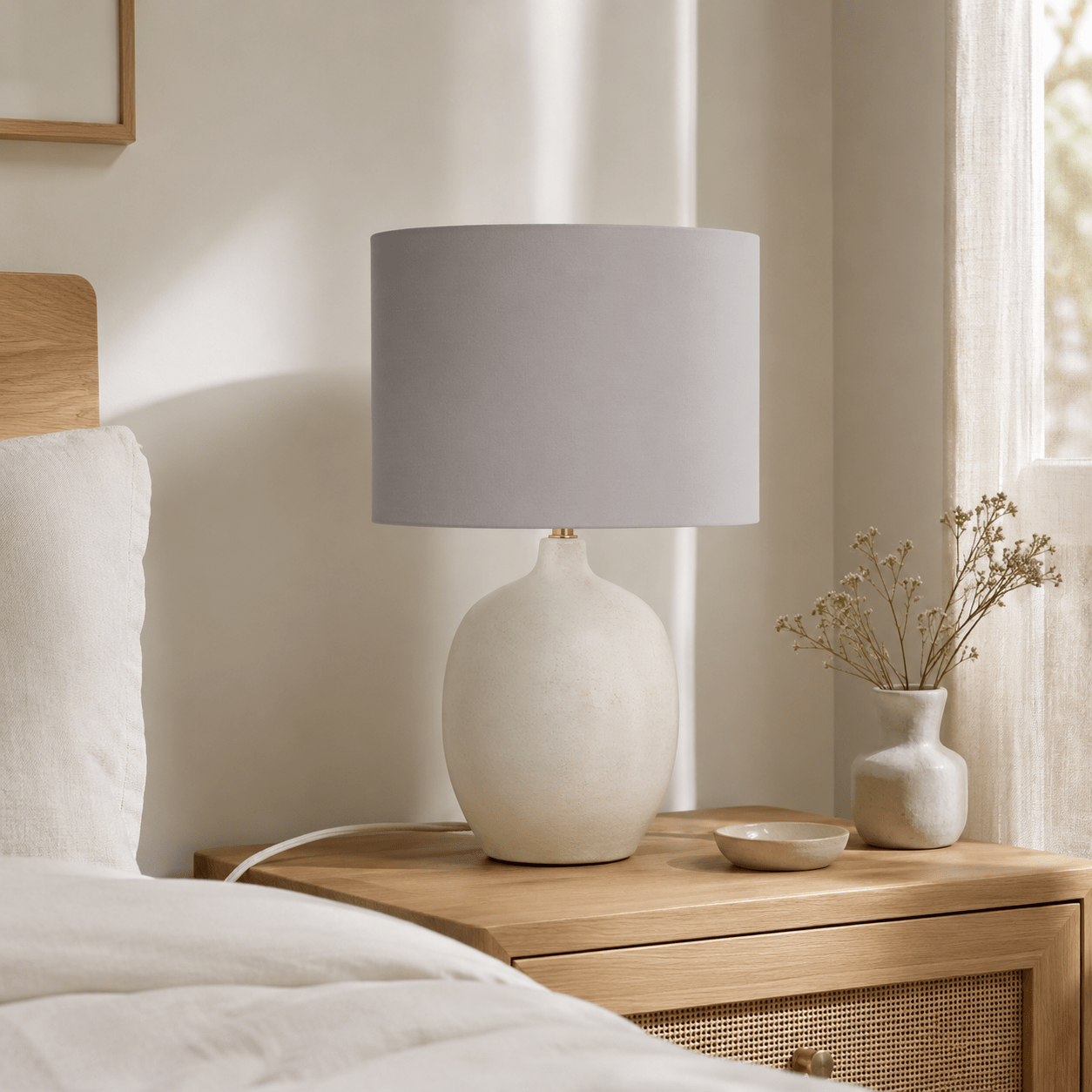 Plain Dove Grey Lampshade, Ceiling or Table Lamp Shade