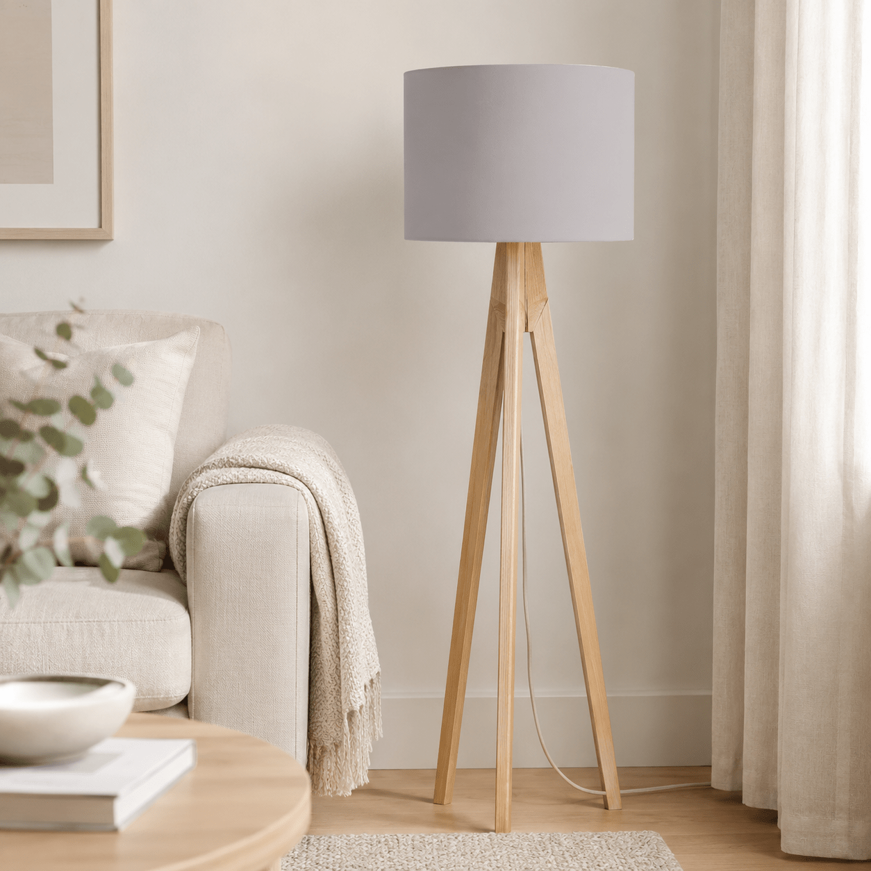 Plain Dove Grey Lampshade, Ceiling or Table Lamp Shade