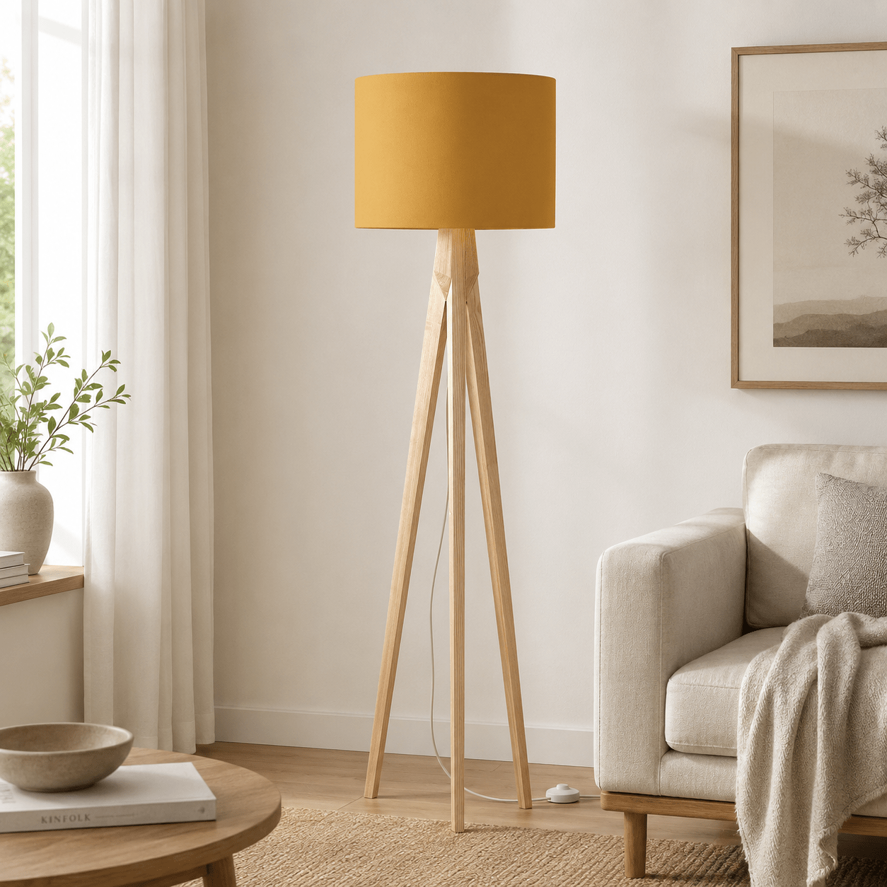 Plain Mustard Lampshade, Yellow Ceiling or Table Lamp Shade