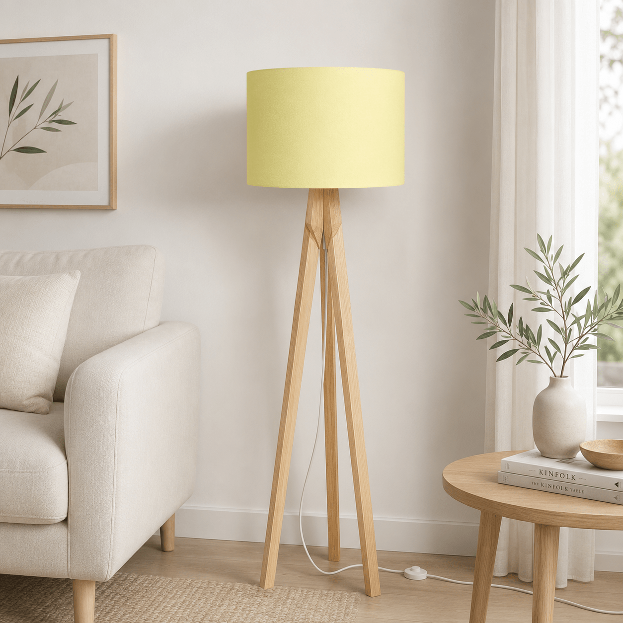 Plain Pale Lemon Lampshade, Ceiling or Table Lamp Shade