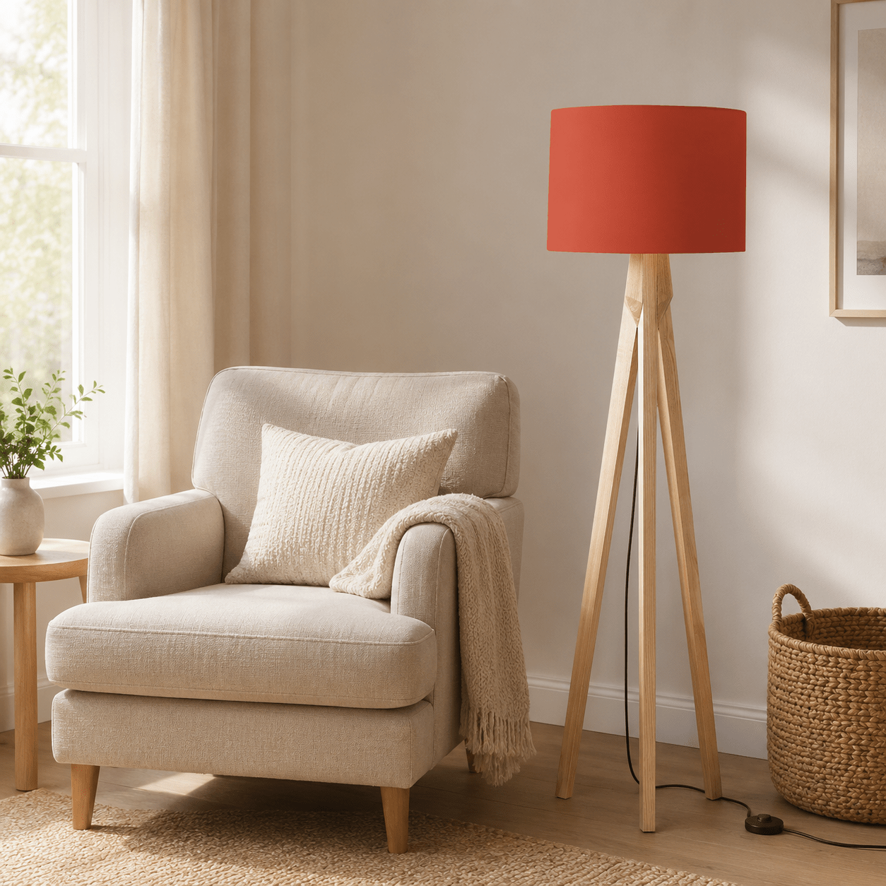 Plain Rust Red Lampshade, Ceiling or Table Lamp Shade