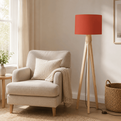 Plain Rust Red Lampshade, Ceiling or Table Lamp Shade
