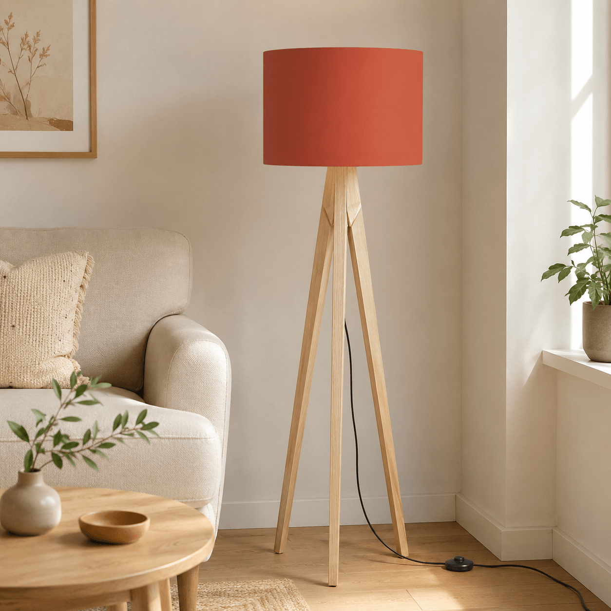 Plain Rust Red Lampshade, Ceiling or Table Lamp Shade