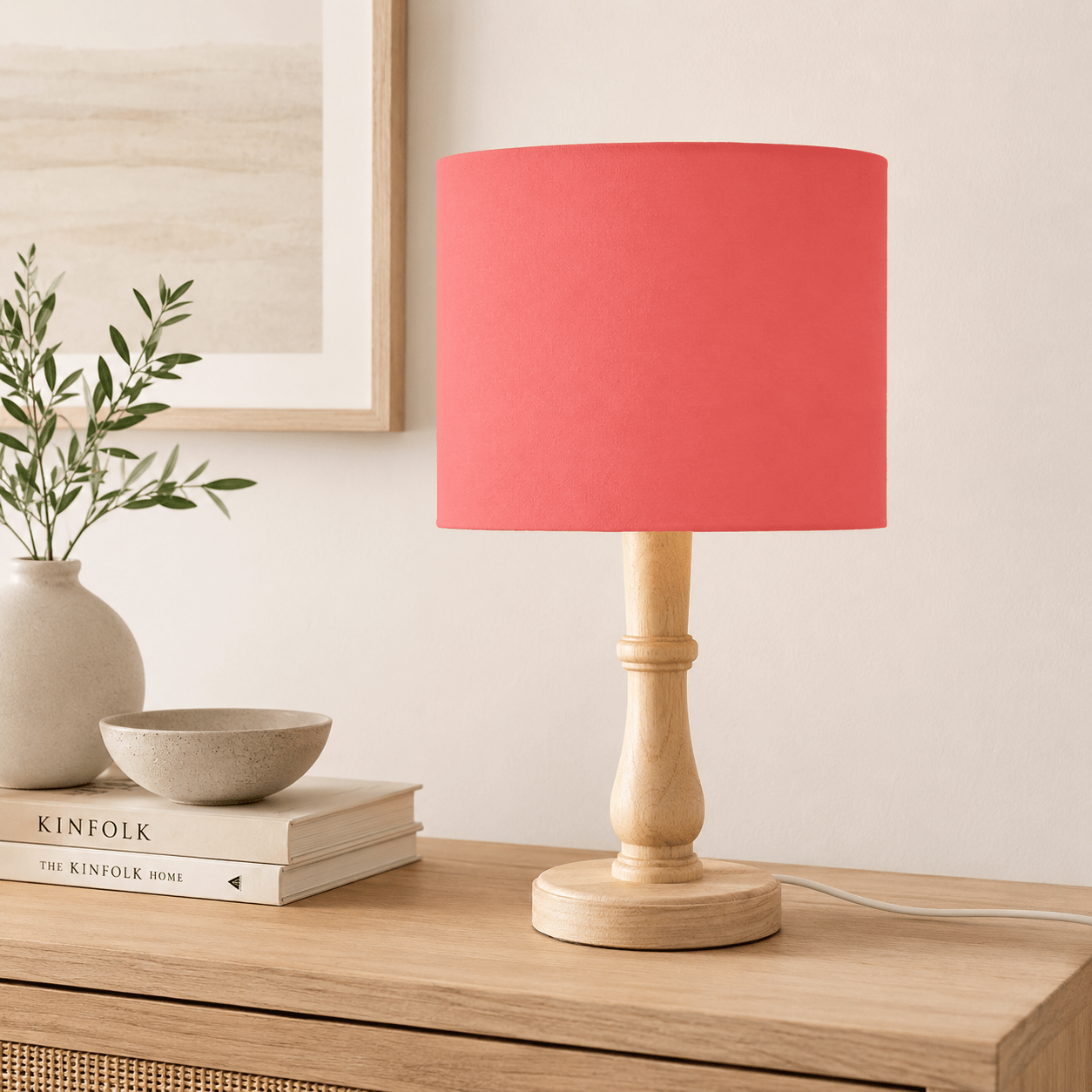 Plain Salmon Pink Lampshade, Ceiling or Table Lamp Shade