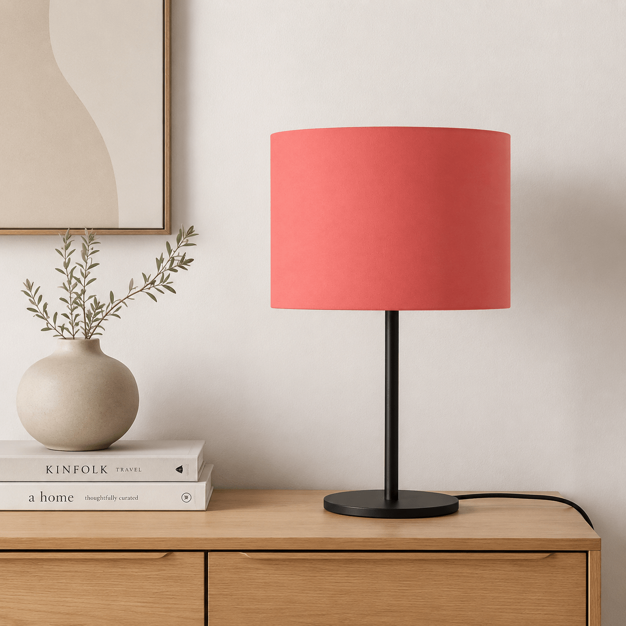 Plain Salmon Pink Lampshade, Ceiling or Table Lamp Shade
