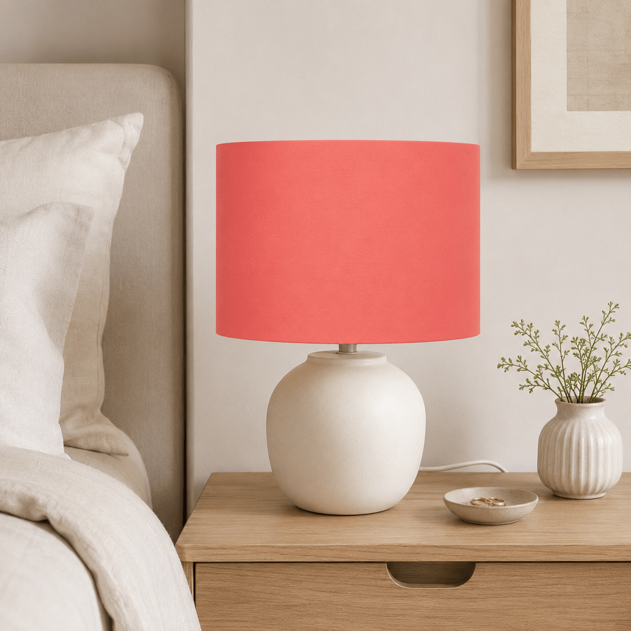 Plain Salmon Pink Lampshade, Ceiling or Table Lamp Shade