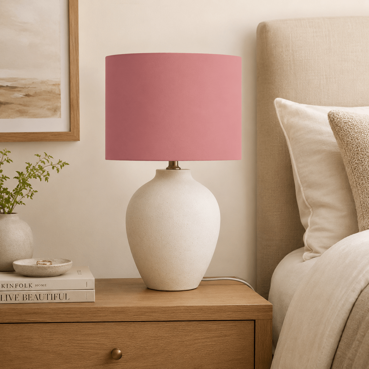 Plain Terracotta Pink Lampshade, Ceiling or Table Lamp Shade