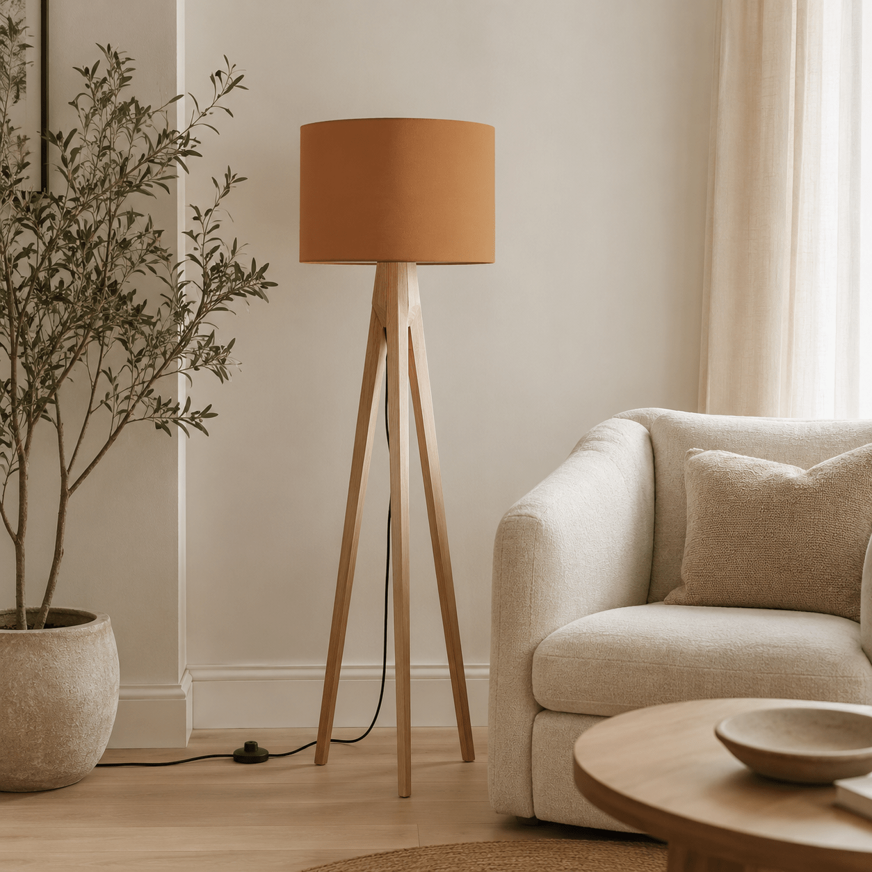 Plain Toffee Lampshade, Brown Ceiling or Table Lamp Shade