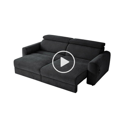 Dakota Electric Sofabed Black Fabric 3 Seater Power Sliding Sofa