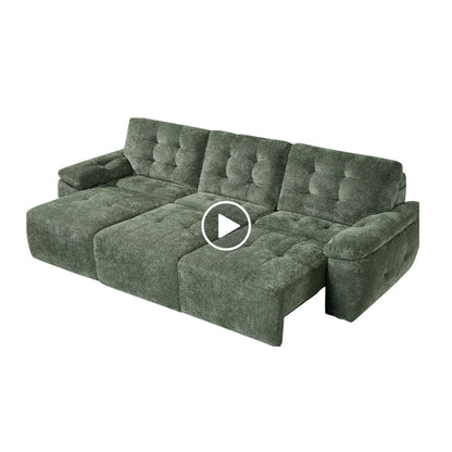 Dallas Electric Power Sliding Sofabed Grey Fabric 3 Seater Sofa