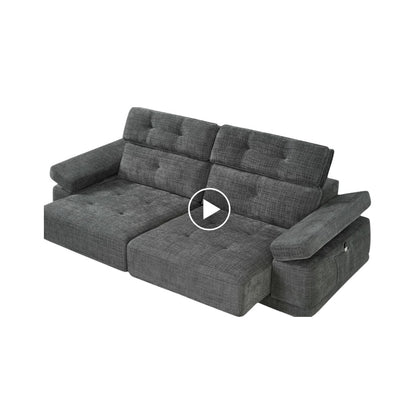 Kendal Floating Sofabed Dark Grey Fabric Power Sliding Sofa