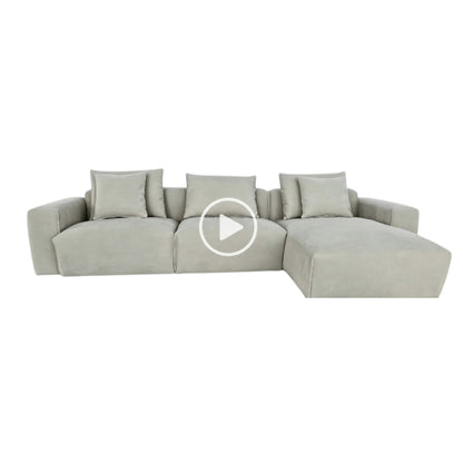 Malibu Grey Fabric Universal L-Shape Corner Sofa