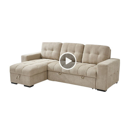 Palermo Grey Fabric Universal Sofabed Storage Corner Sofa