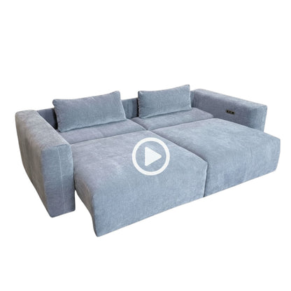 Prescott Sofabed Electric Power Sliding Grey Fabric Sofa