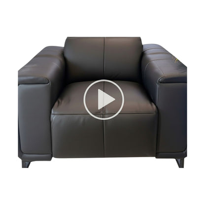 Richmond Electric Power Sliding Recliner Grey Leather Armchair