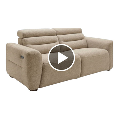 Tokyo Electric Power Sliding Recliner Grey Fabric 2 Seater Sofa