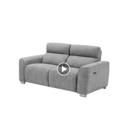 Toronto Electric Power Sliding Recliner Grey Fabric 3+2 Sofa Suite