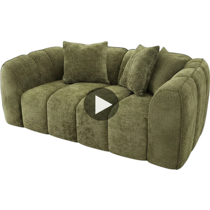 Venice Olive Green Fabric Armchair