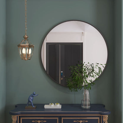 Rei - Large Round Black Metal Circle Mirror - 90cm x 90cm