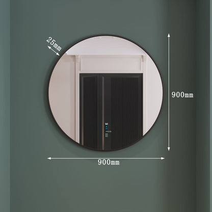 Rei - Large Round Black Metal Circle Mirror - 90cm x 90cm