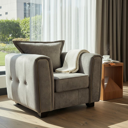 Serena Brown Fabric Armchair