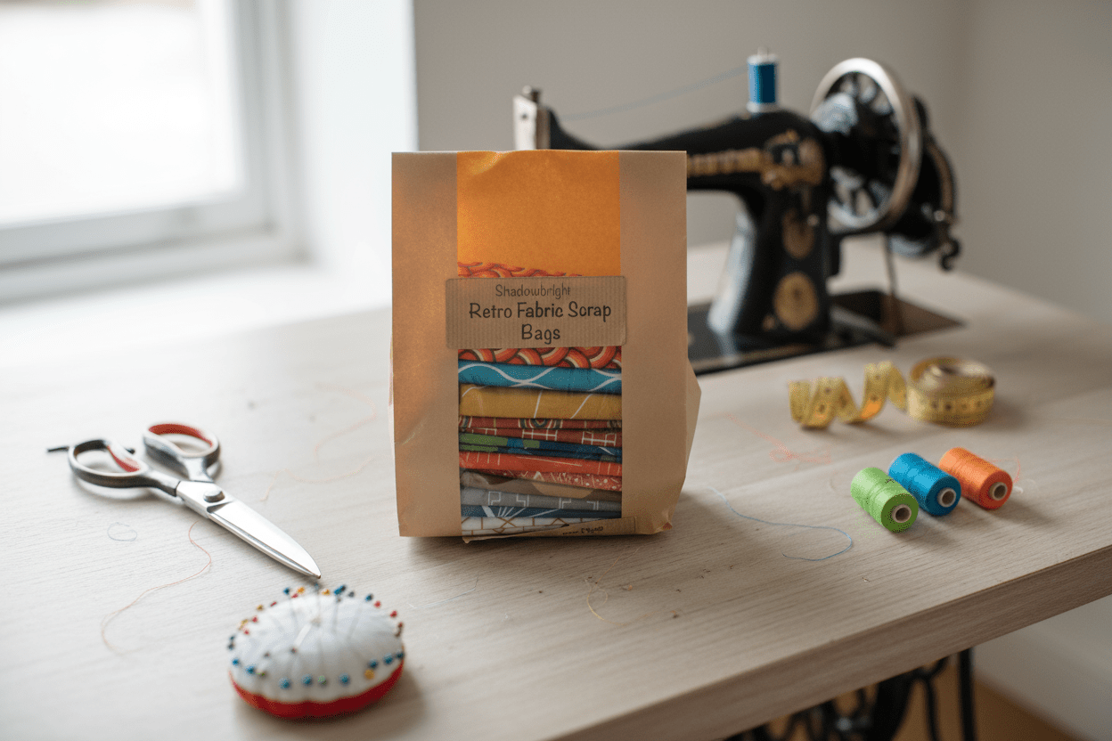 Shadowbright Fabric Scrap Bags – 450g Retro Cotton Drill Offcuts