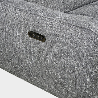 Turin Electric Recliner Charcoal Grey Fabric Right Hand L-Shape Corner Sofa
