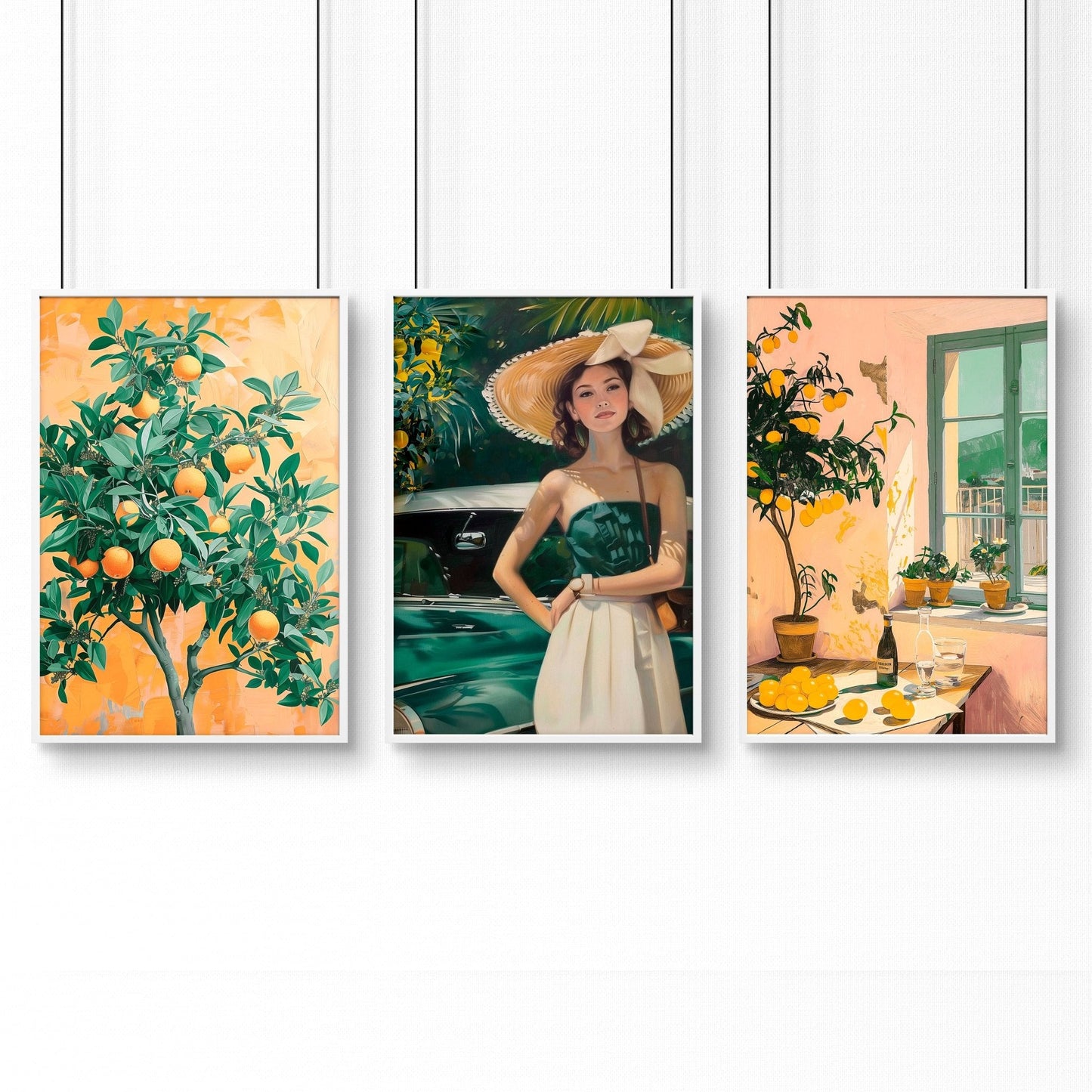 Wall Art For Living Room Modern | Set of 3 Italian Lifestyle Wall art Prints