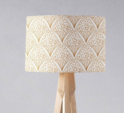 White Drum Lampshade, Gold Contemporary Design Shade for Table, Floor or Ceiling Pendant Light