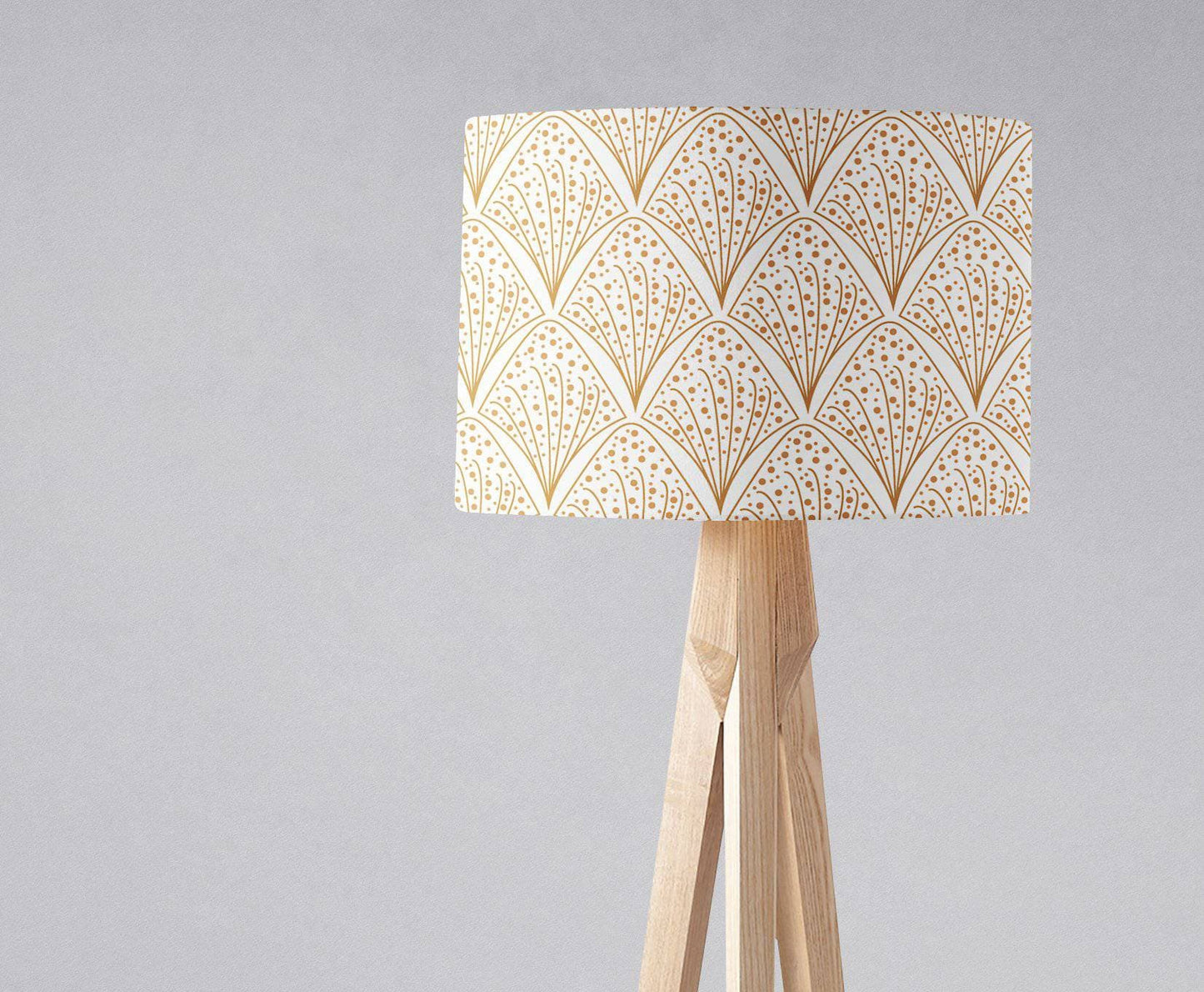 White Drum Lampshade, Gold Contemporary Design Shade for Table, Floor or Ceiling Pendant Light