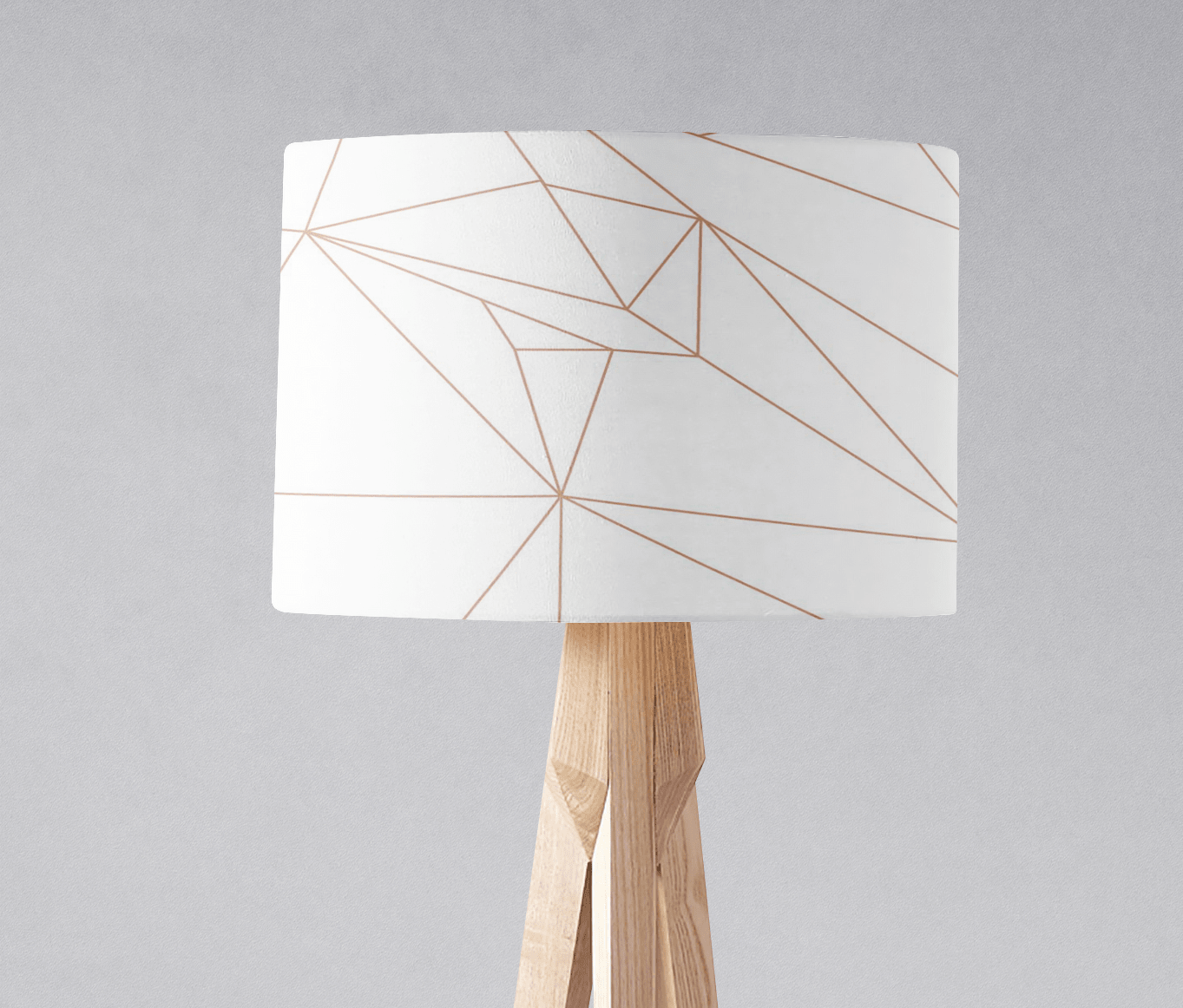 White Drum Lampshade, Rose Gold Line Design Shade for Table, Floor or Ceiling Pendant Light