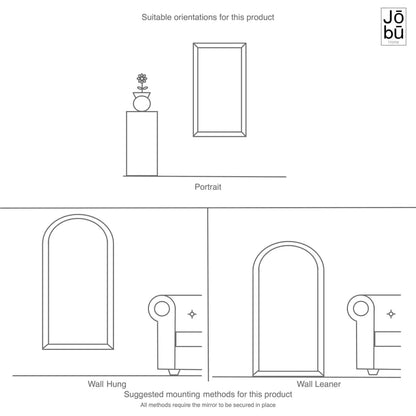 Yoko - Black Metal Gentle Arch Mirror - 95cm x 120cm