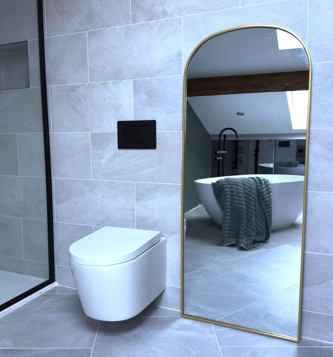 Yoko - Gold Metal Gentle Arch Mirror - 160cm x 60cm